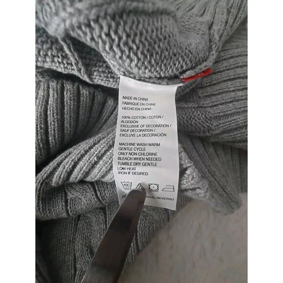 Izod Gray Cable Knit 1/4 Zip Pullover Cotton Sweater XXL Grandpa Core Preppy - Picture 7 of 7